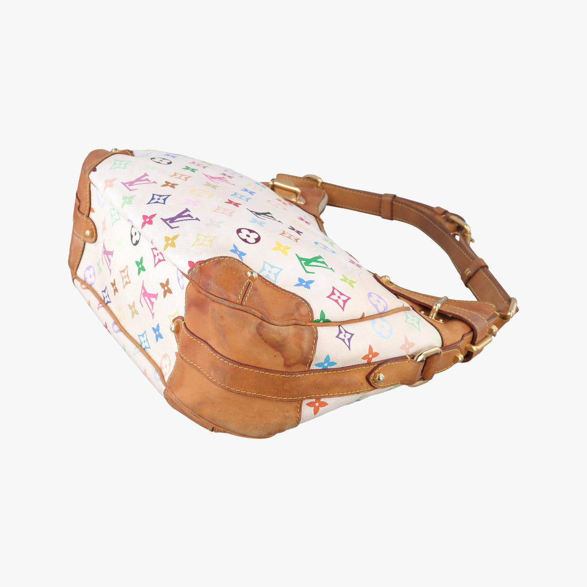 Pre-owned Louis Vuitton GRETA white Monogram Multicolor M40195 handbag | stylenewstar