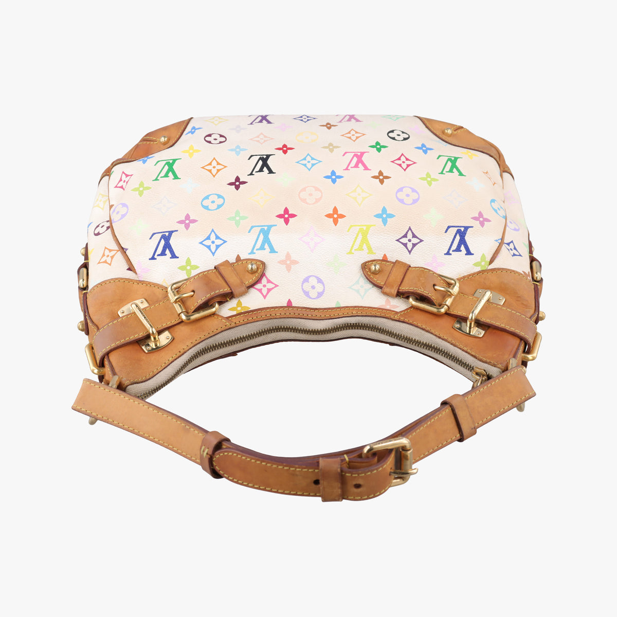 Pre-owned Louis Vuitton GRETA white Monogram Multicolor M40195 handbag | stylenewstar