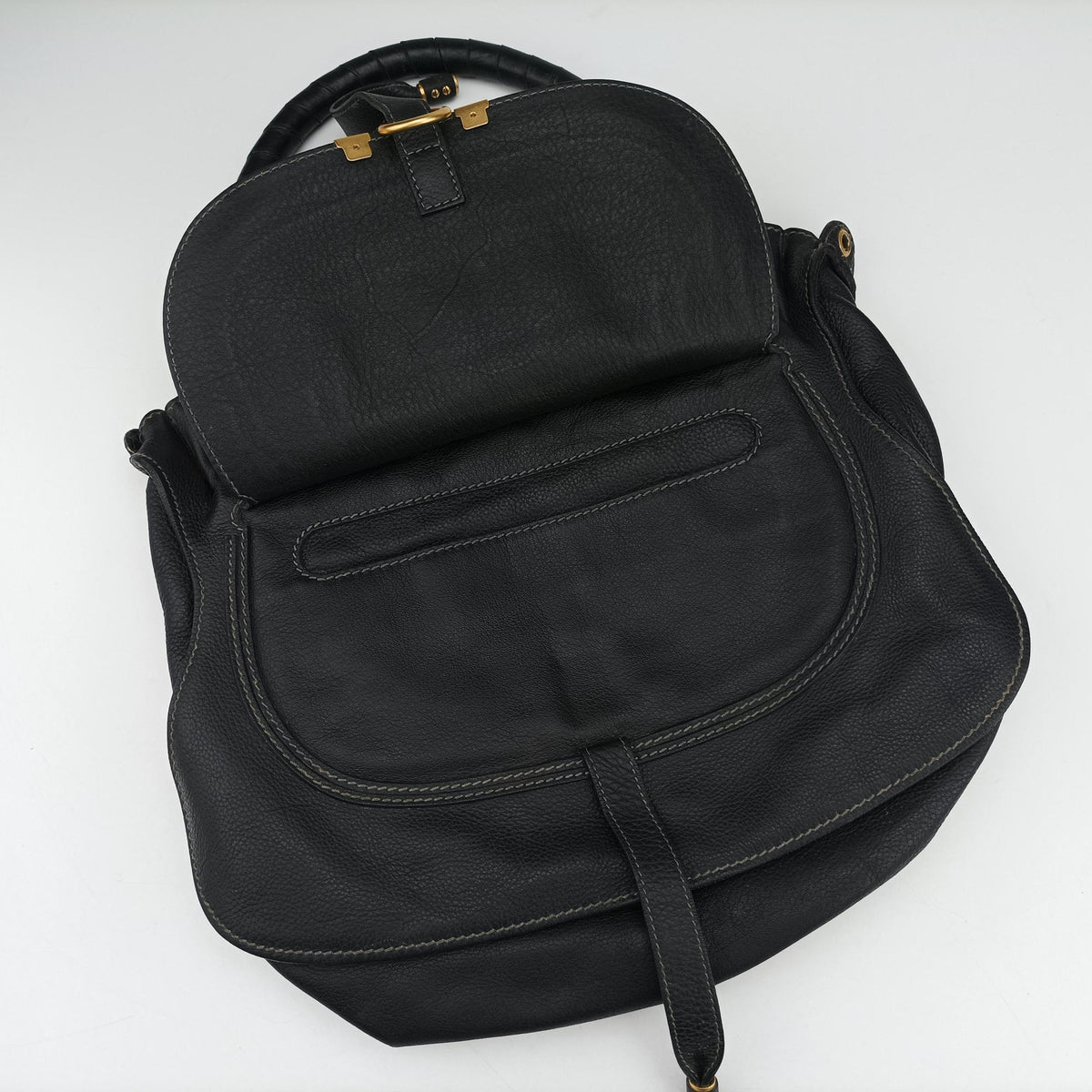 Pre-owned Chloe Mercy Black Leather  shoulderbag | stylenewstar