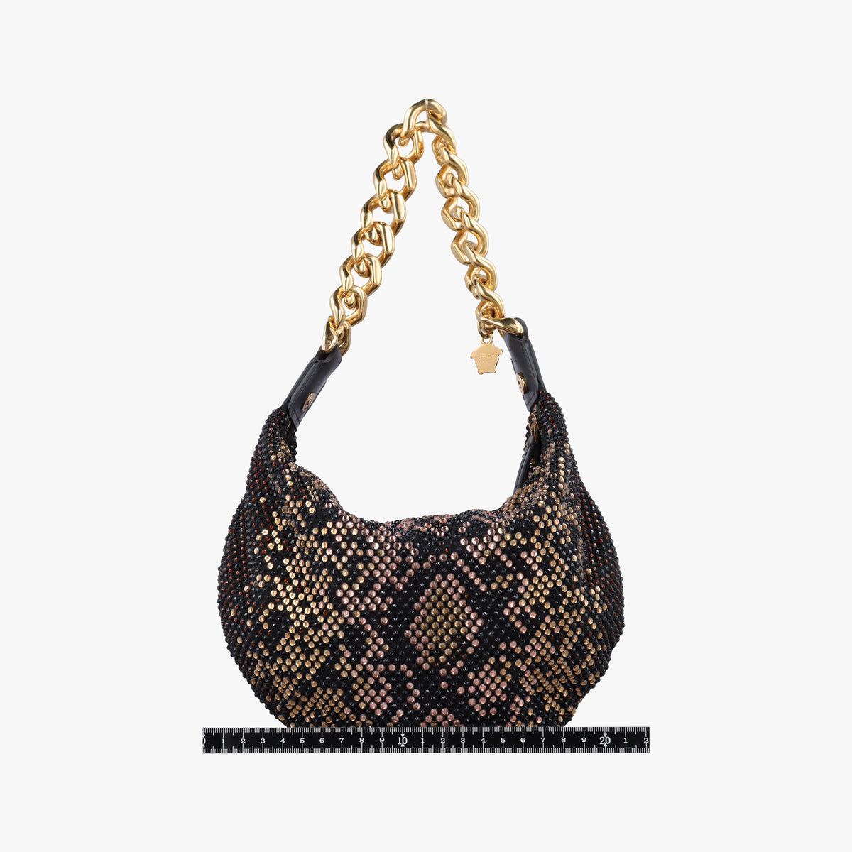 Vintage VERSACE Crystal Hobo Black Satin  shoulderbag | stylenewstar