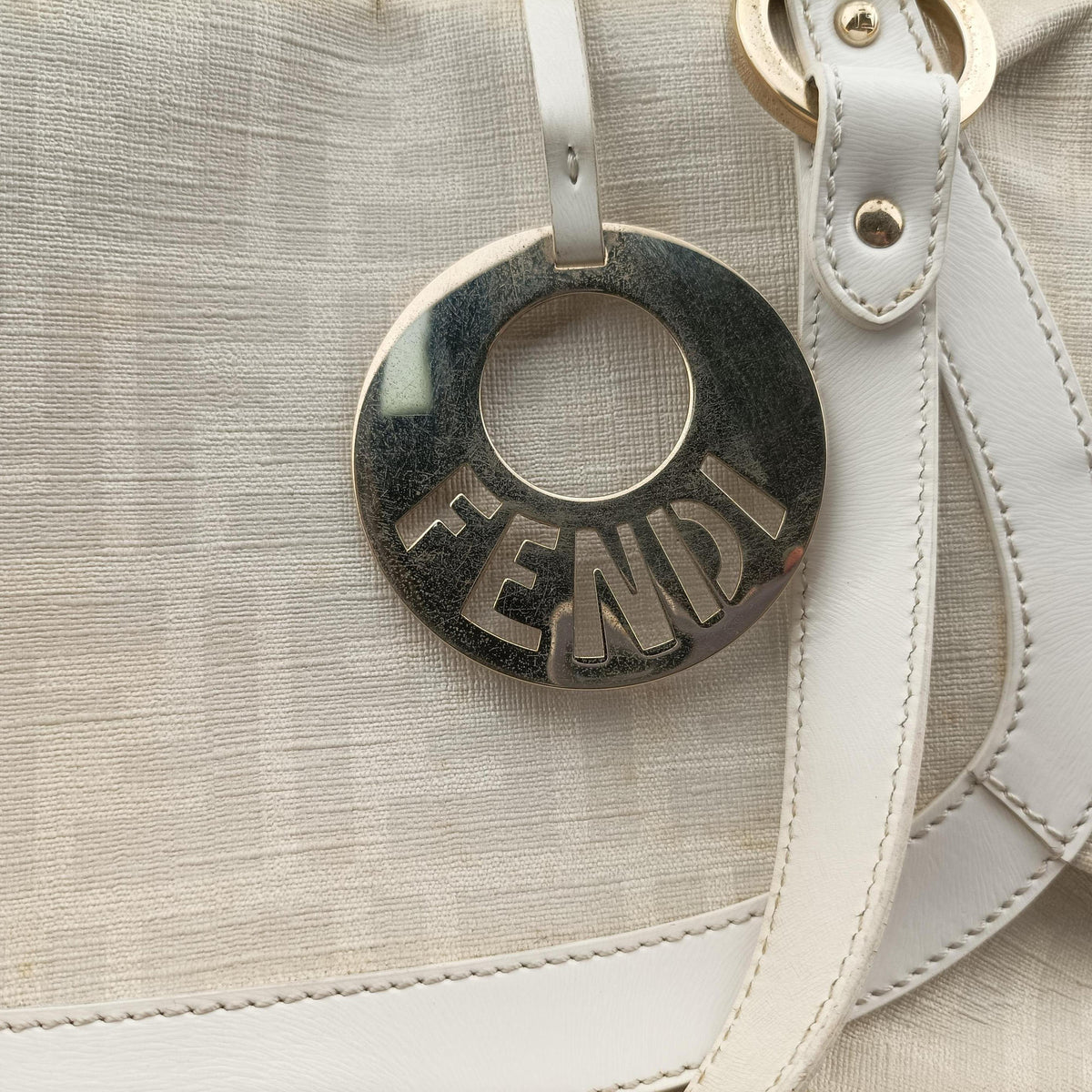 Vintage Fendi Chef White PVC coated canvas 8BR628 handbag | stylenewstar