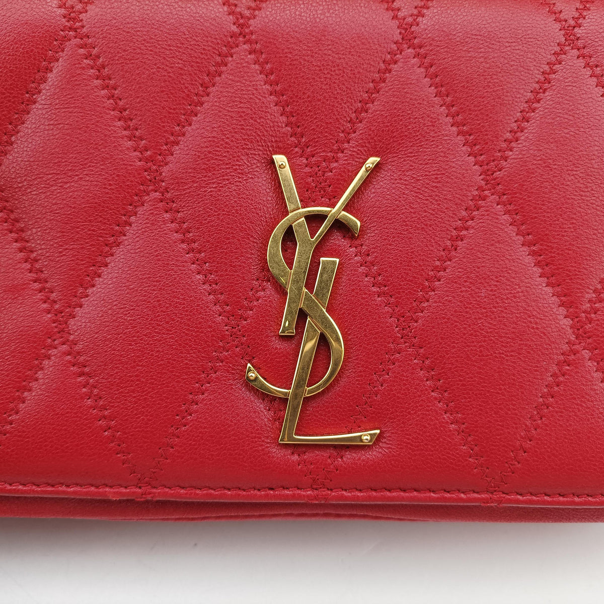 Secondhand Yves Saint Laurent ANGIE Red Leather 568906 shoulderbag | stylenewstar