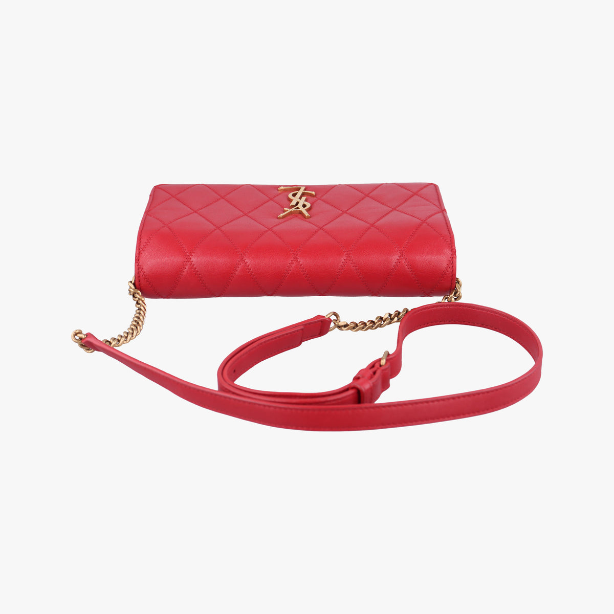 Secondhand Yves Saint Laurent ANGIE Red Leather 568906 shoulderbag | stylenewstar