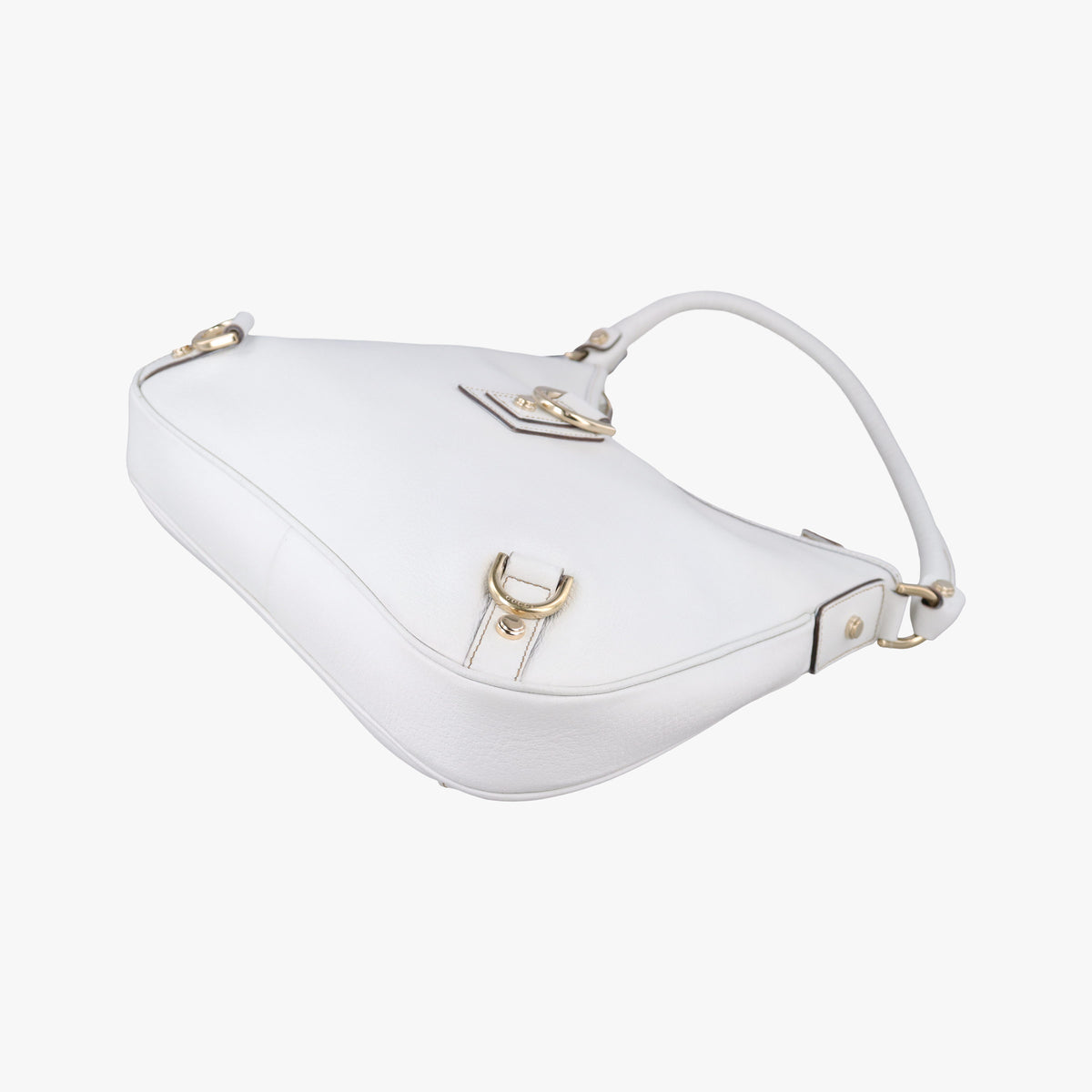 Pre-owned Gucci Abbey White Leather 130738 shoulderbag | stylenewstar