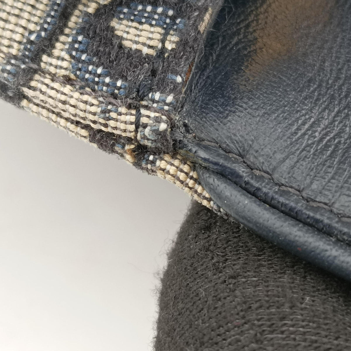 Pre-owned Christian Dior Saddle Navy jacquard  bum bag/waist bag | stylenewstar