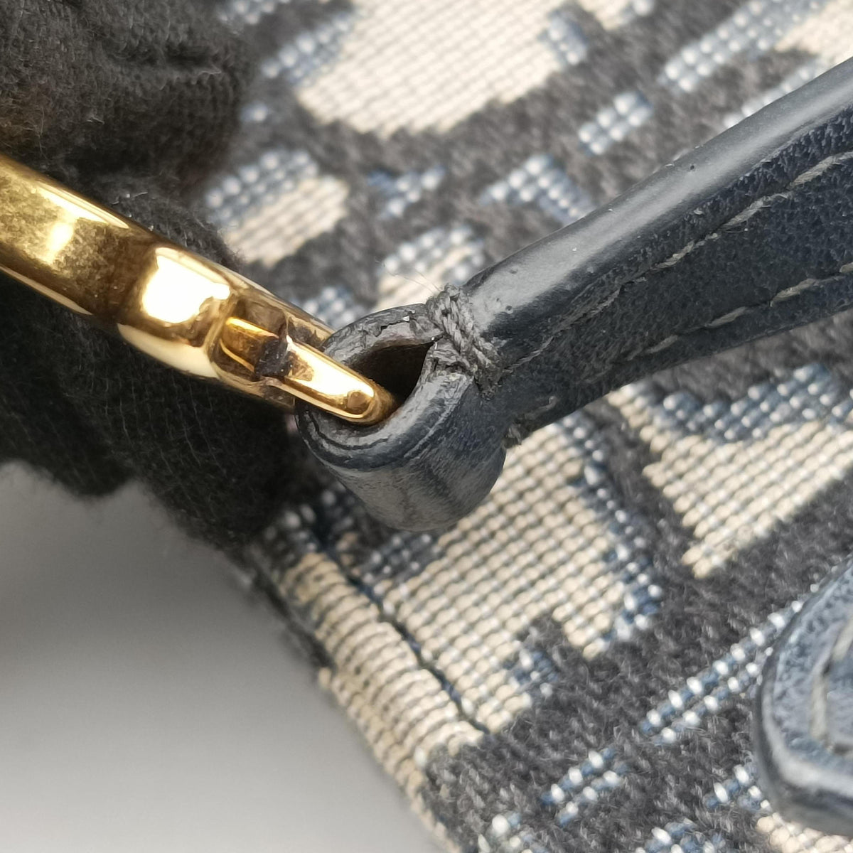 Pre-owned Christian Dior Saddle Navy jacquard  bum bag/waist bag | stylenewstar