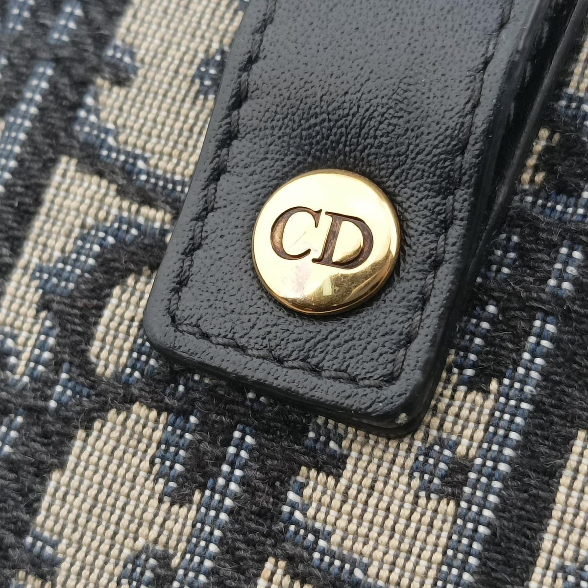 Pre-owned Christian Dior Saddle Navy jacquard  bum bag/waist bag | stylenewstar
