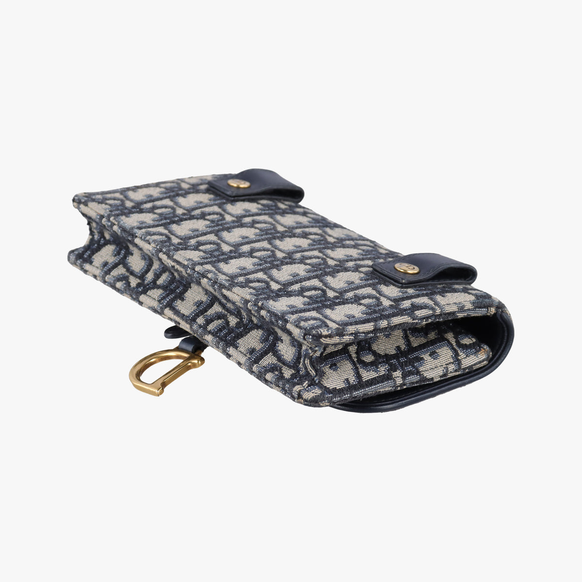 Pre-owned Christian Dior Saddle Navy jacquard  bum bag/waist bag | stylenewstar