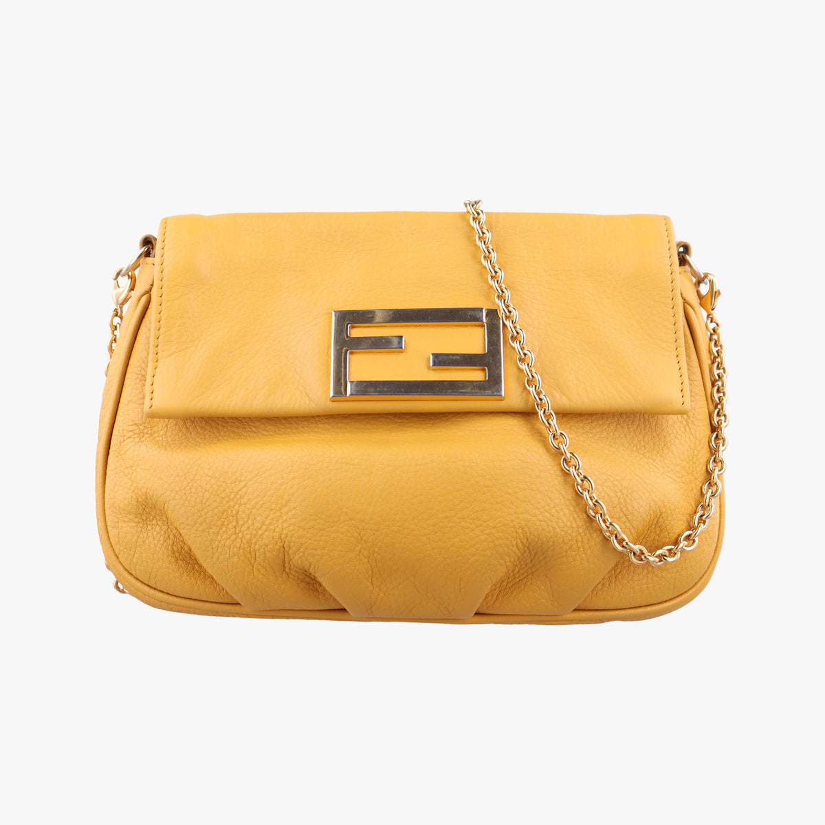 Secondhand Fendi Fendista Pochette Yellow Leather 8M0376 shoulderbag | stylenewstar