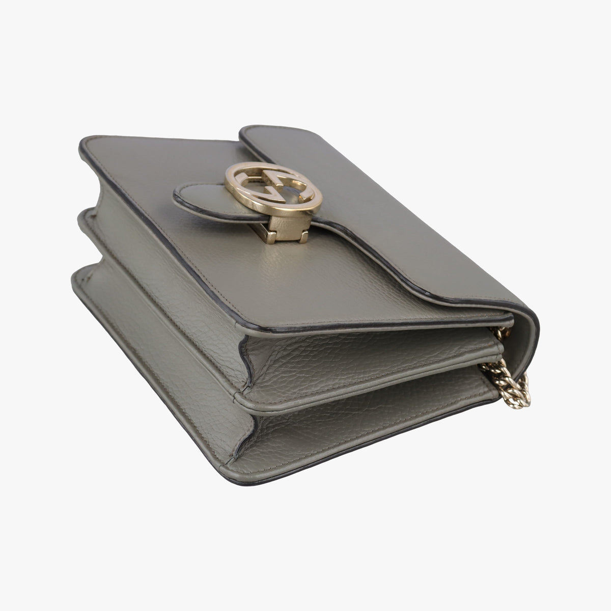 Pre-owned Gucci Interlocking G Grey Leather 510304 shoulderbag | stylenewstar