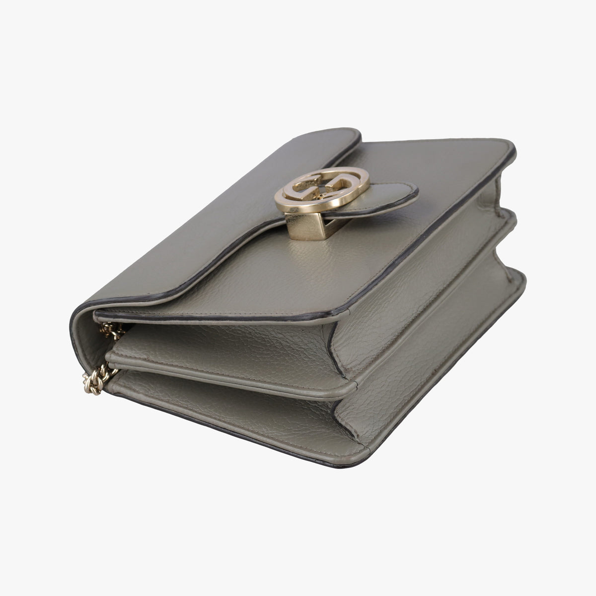 Pre-owned Gucci Interlocking G Grey Leather 510304 shoulderbag | stylenewstar
