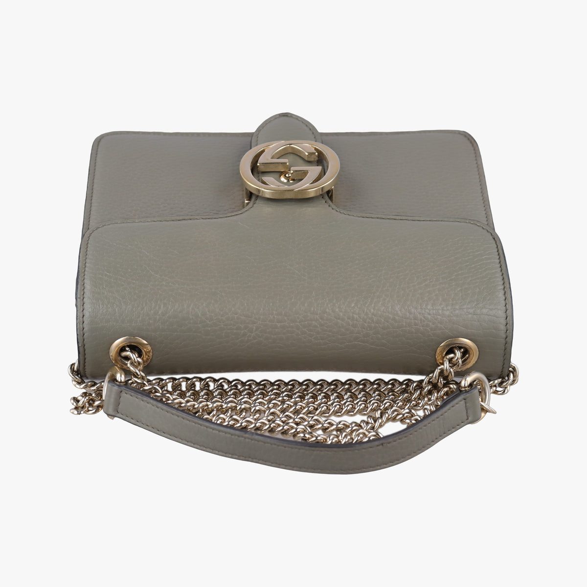 Pre-owned Gucci Interlocking G Grey Leather 510304 shoulderbag | stylenewstar