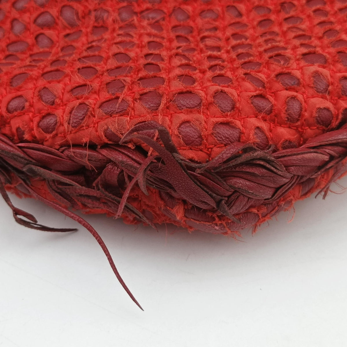 Pre-owned Bottega Veneta Intrecciato Red lambskin  handbag | stylenewstar