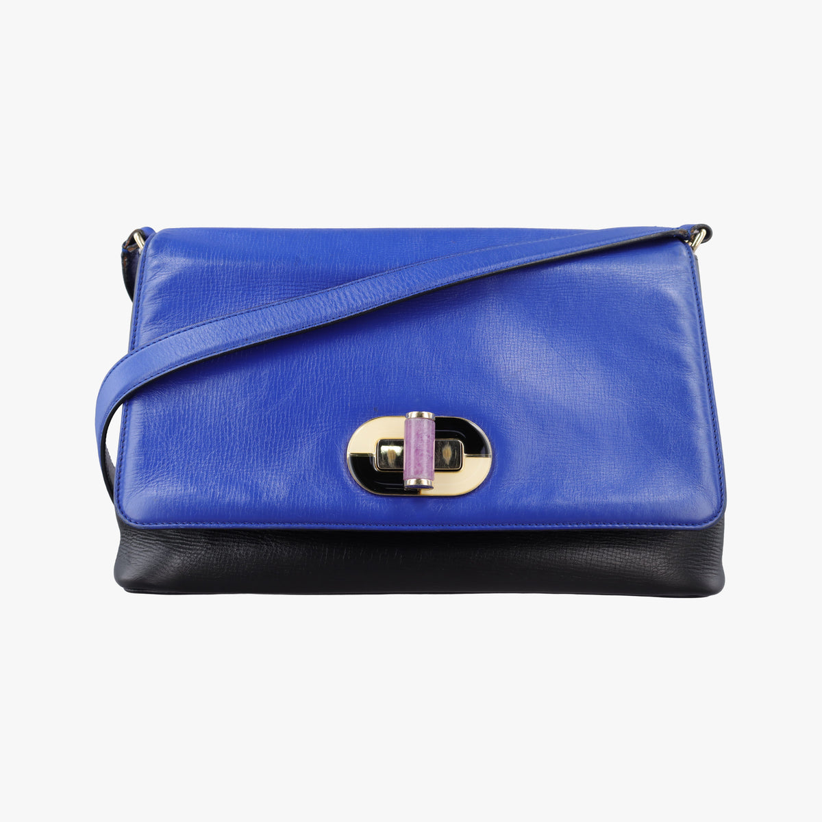 Pre-owned Bvlgari Isabella Rossellini Blue Leather  shoulderbag | stylenewstar