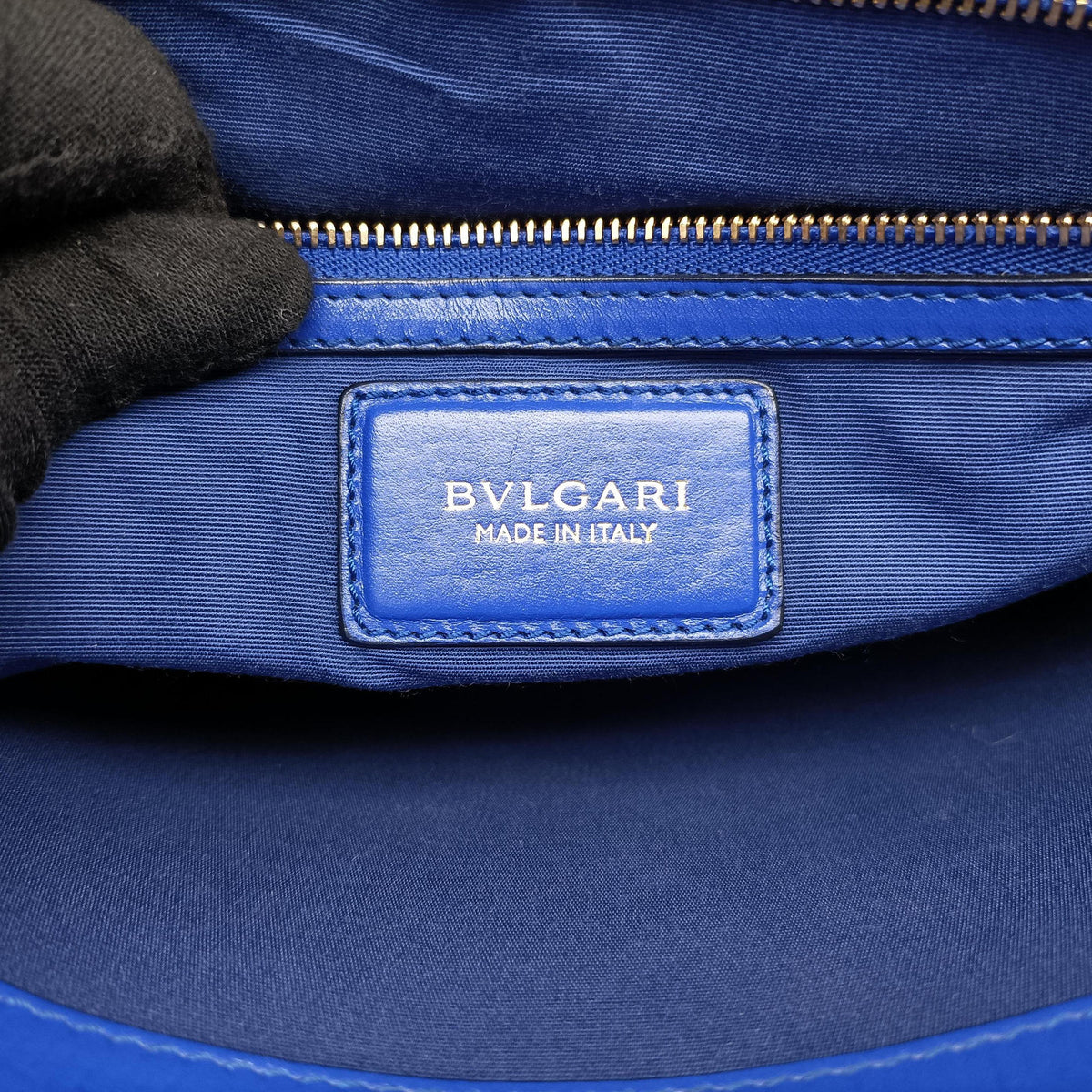 Pre-owned Bvlgari Isabella Rossellini Blue Leather  shoulderbag | stylenewstar