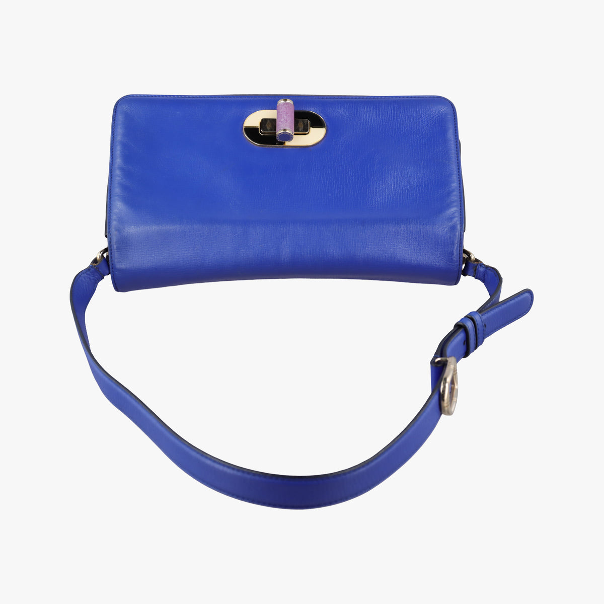 Pre-owned Bvlgari Isabella Rossellini Blue Leather  shoulderbag | stylenewstar