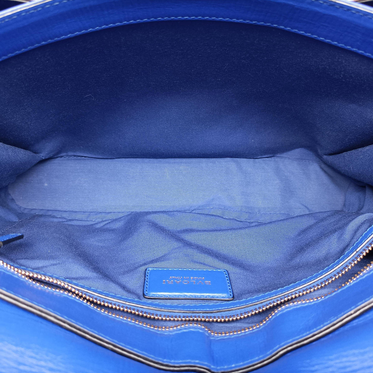 Pre-owned Bvlgari Isabella Rossellini Blue Leather  shoulderbag | stylenewstar