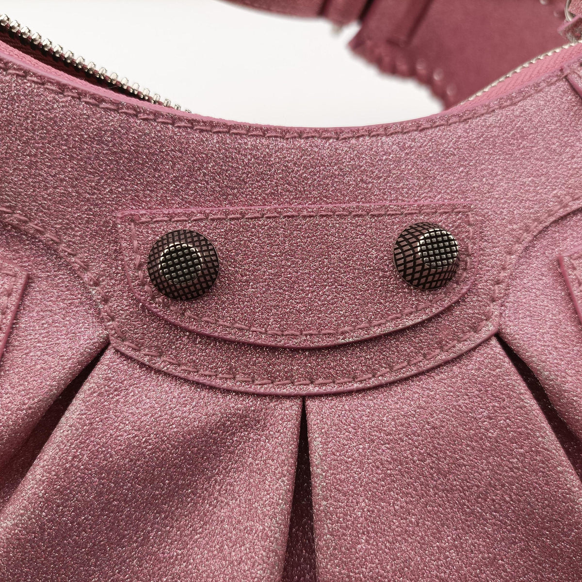 Pre-owned Balenciaga Le Cagole Pink Sparkling Fabric  shoulderbag | stylenewstar