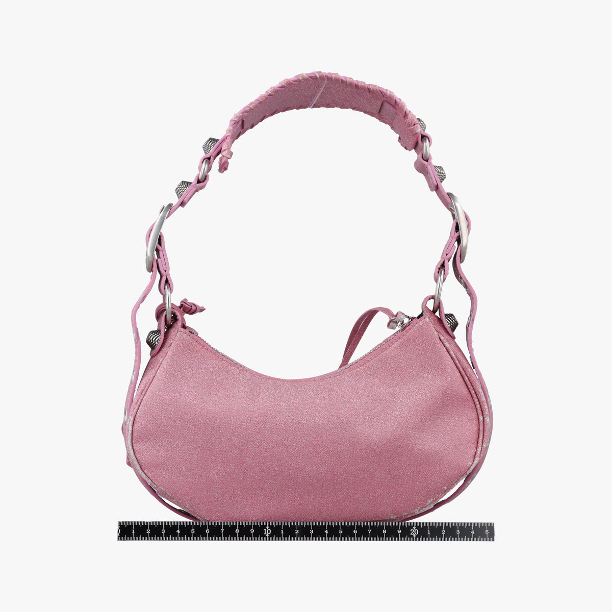 Pre-owned Balenciaga Le Cagole Pink Sparkling Fabric  shoulderbag | stylenewstar