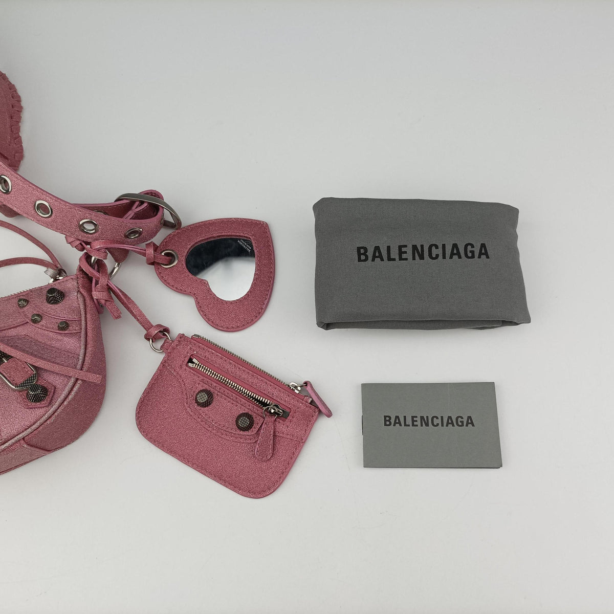 Pre-owned Balenciaga Le Cagole Pink Sparkling Fabric  shoulderbag | stylenewstar
