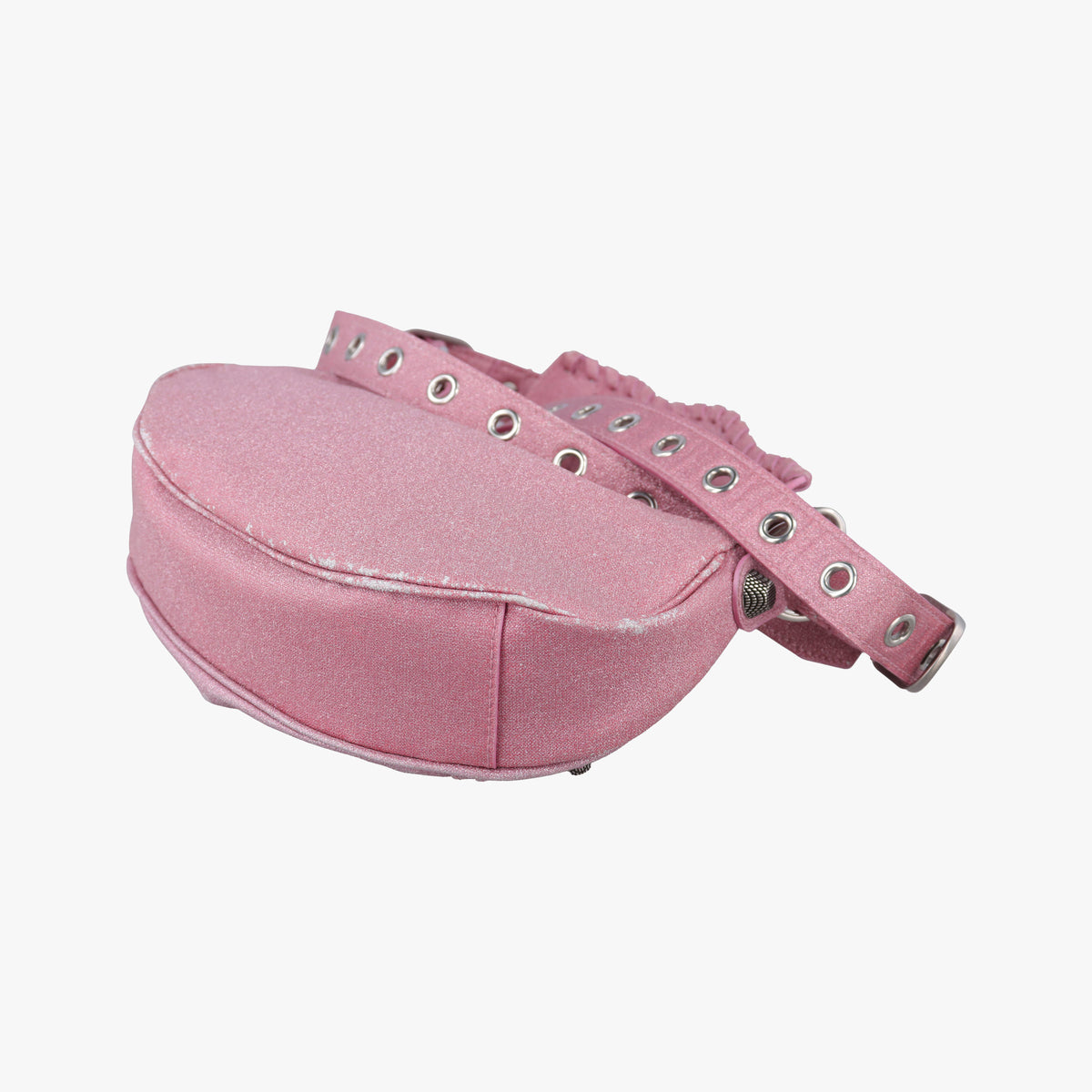 Pre-owned Balenciaga Le Cagole Pink Sparkling Fabric  shoulderbag | stylenewstar