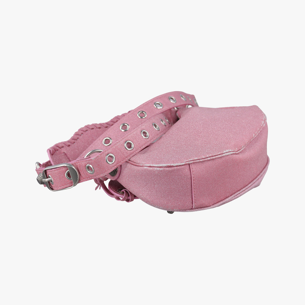 Pre-owned Balenciaga Le Cagole Pink Sparkling Fabric  shoulderbag | stylenewstar