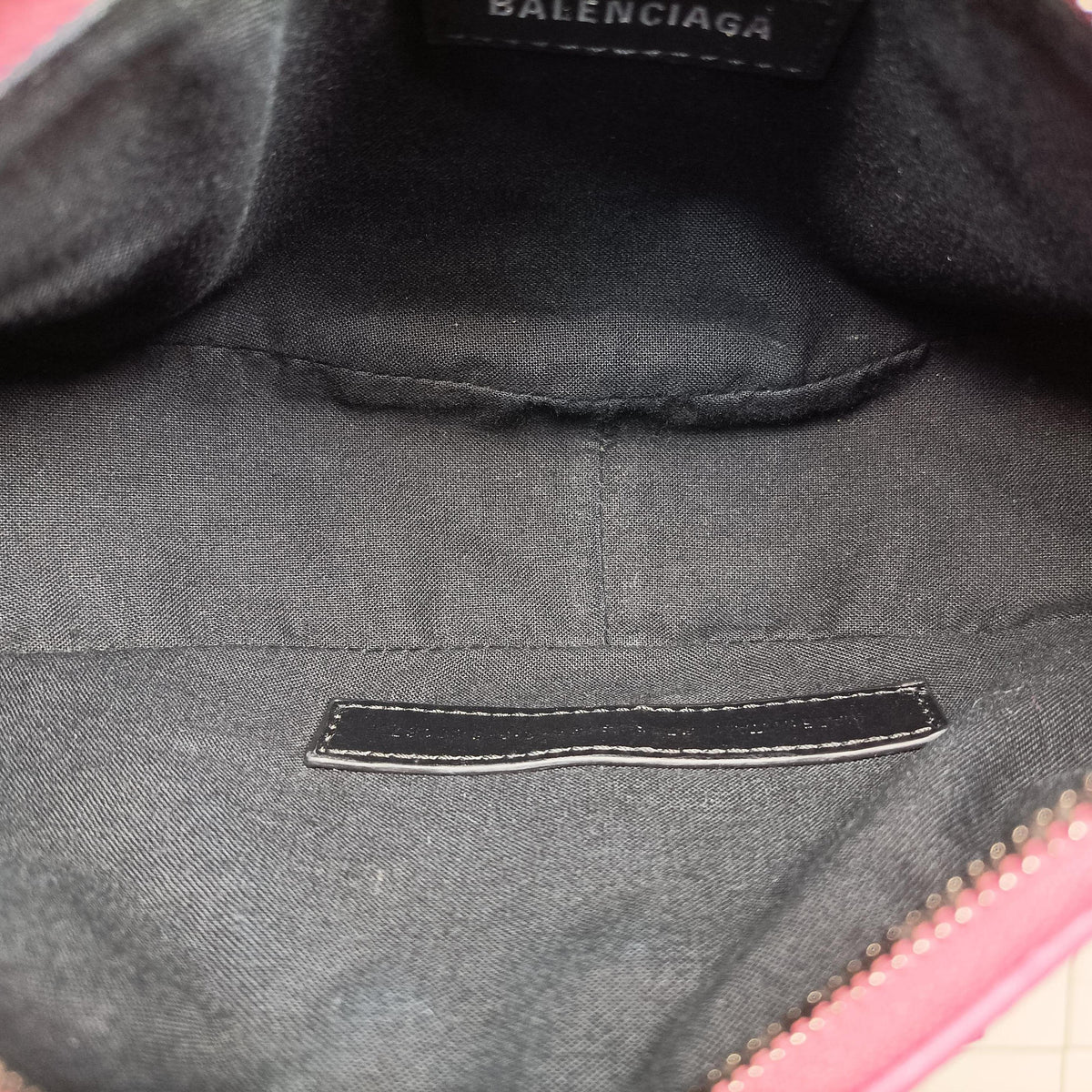 Pre-owned Balenciaga Le Cagole Pink Sparkling Fabric  shoulderbag | stylenewstar
