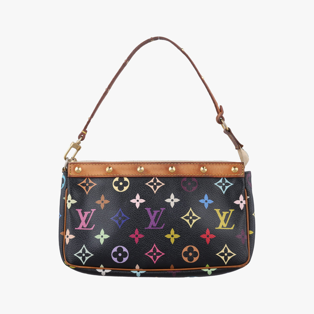 Pre-owned Louis Vuitton Pochette Accessoires Noir Monogram Multicolor M92648 handbag | stylenewstar