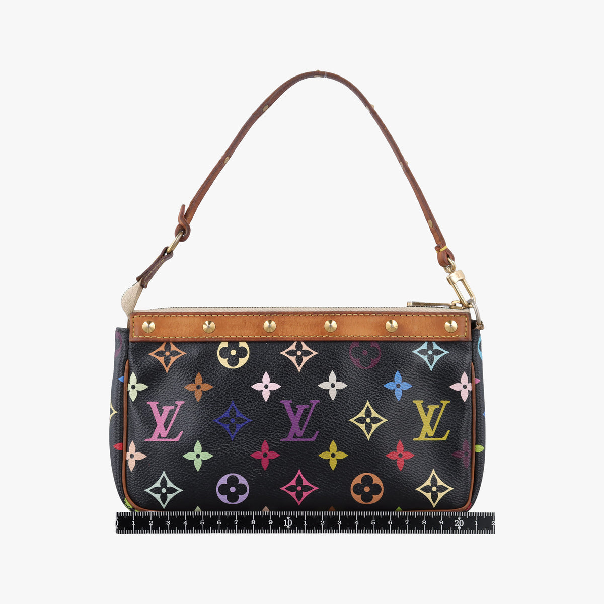 Pre-owned Louis Vuitton Pochette Accessoires Noir Monogram Multicolor M92648 handbag | stylenewstar