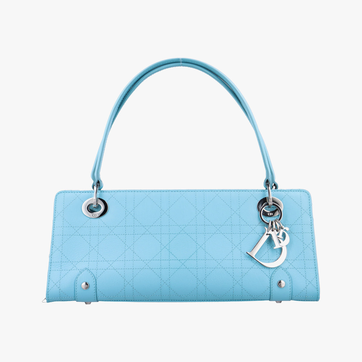 Pre-owned Christian Dior Lady D-Joy Blue leather  shoulderbag | stylenewstar