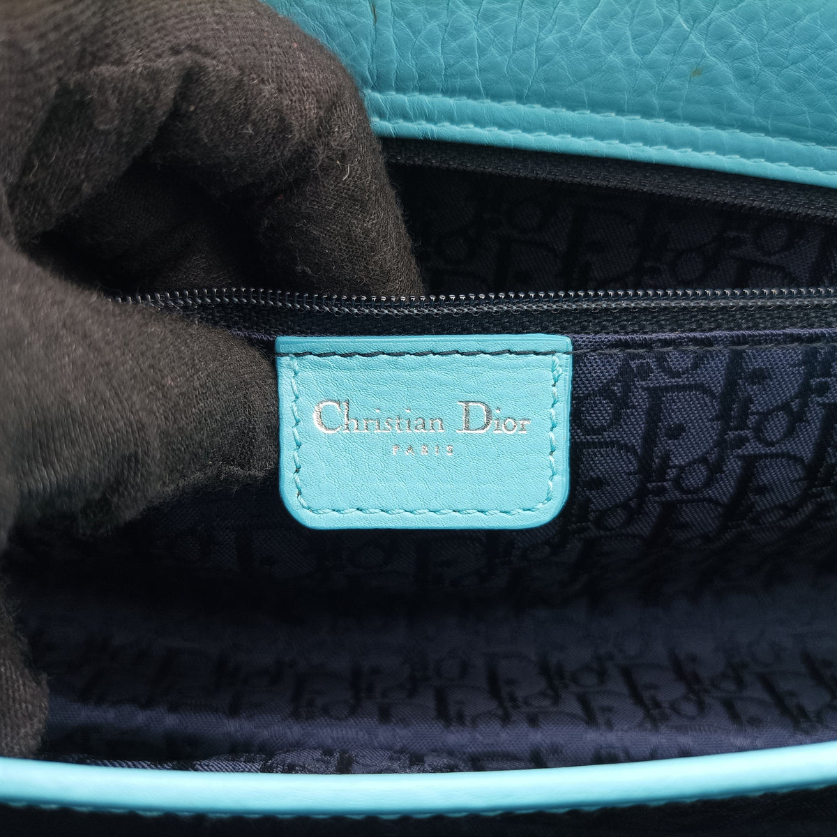Pre-owned Christian Dior Lady D-Joy Blue leather  shoulderbag | stylenewstar