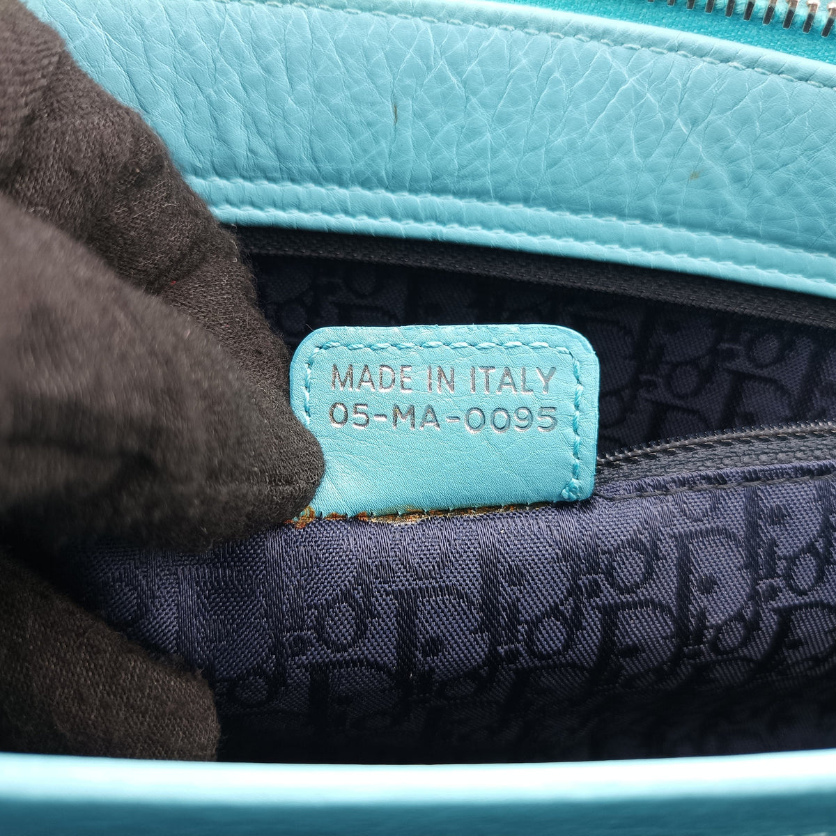 Pre-owned Christian Dior Lady D-Joy Blue leather  shoulderbag | stylenewstar