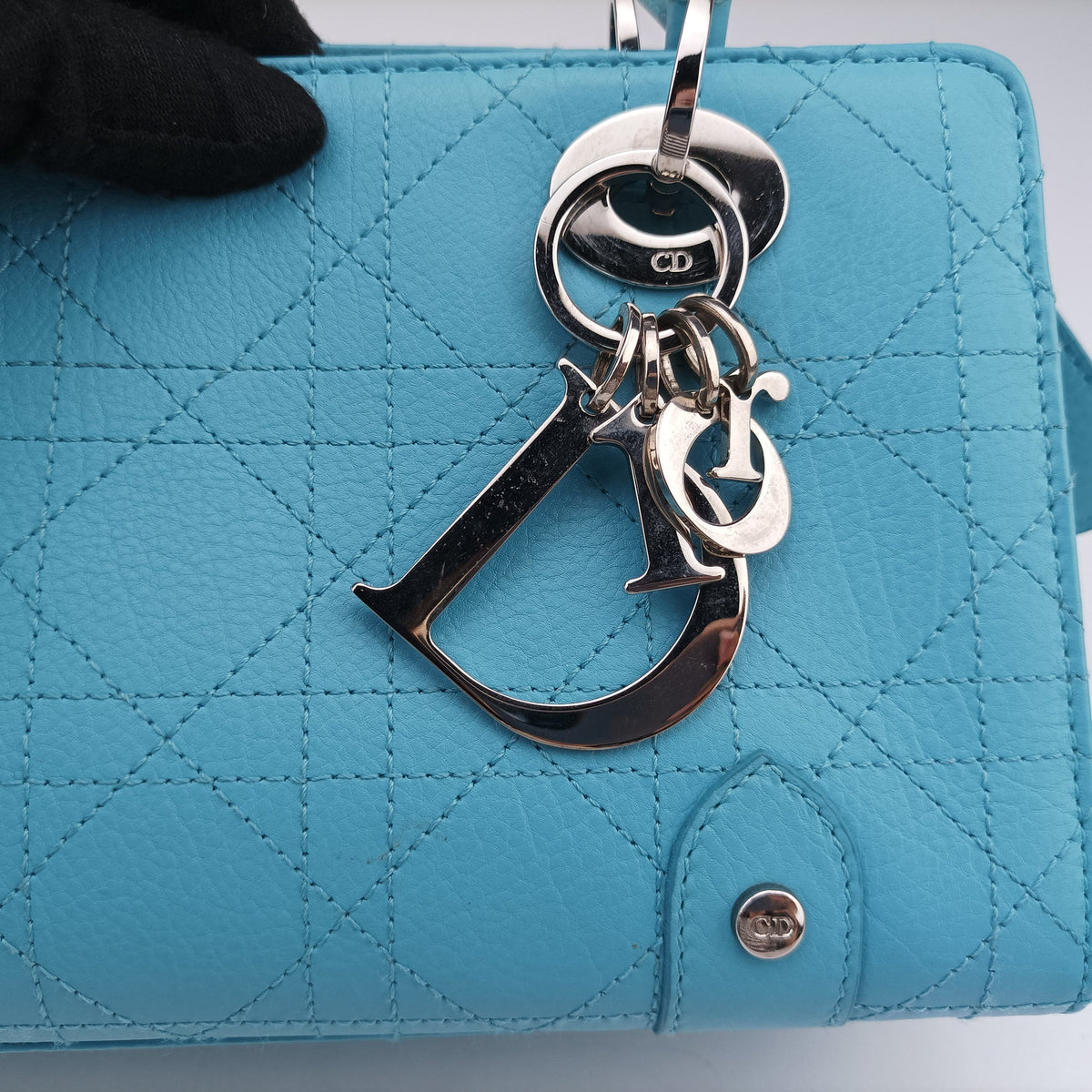 Pre-owned Christian Dior Lady D-Joy Blue leather  shoulderbag | stylenewstar