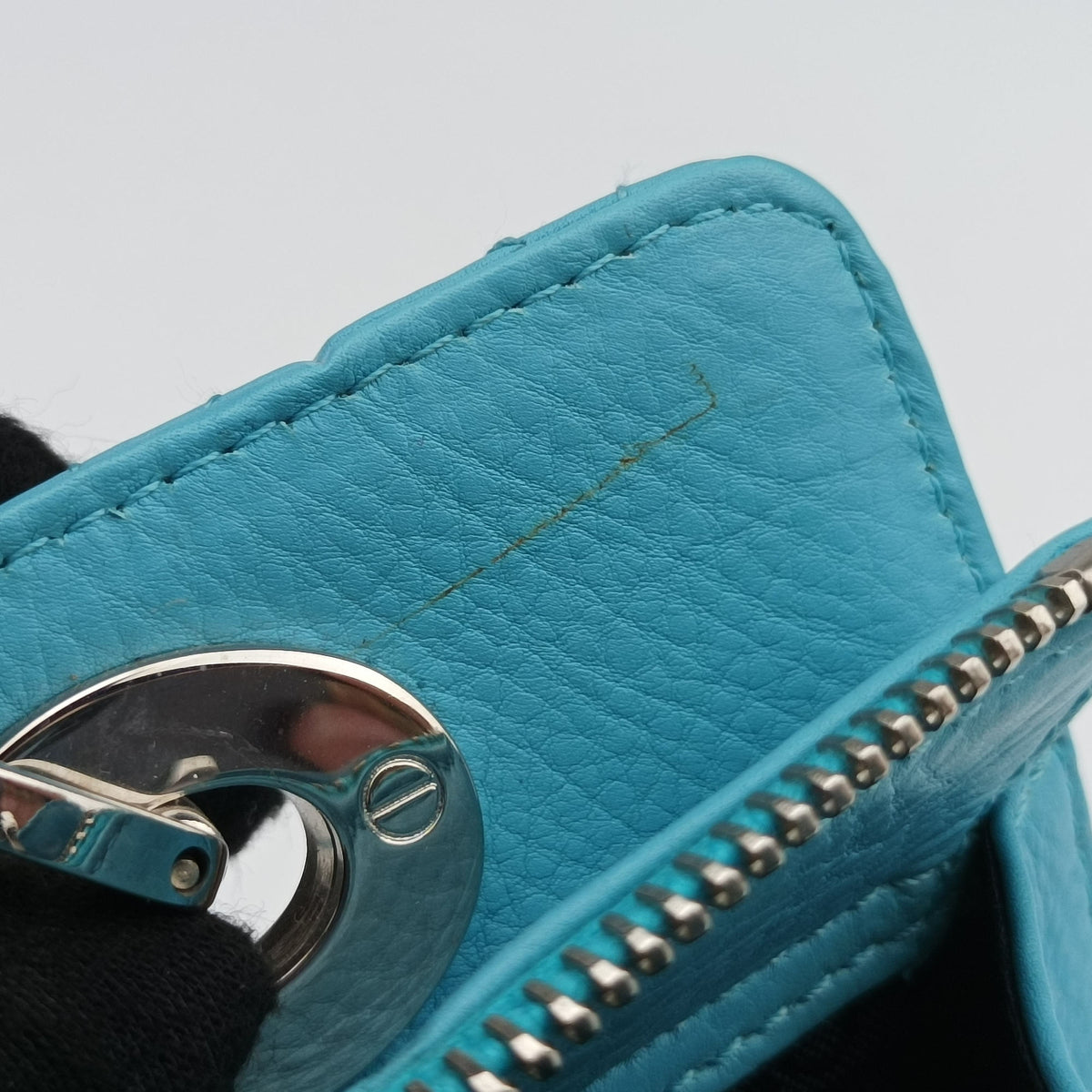 Pre-owned Christian Dior Lady D-Joy Blue leather  shoulderbag | stylenewstar