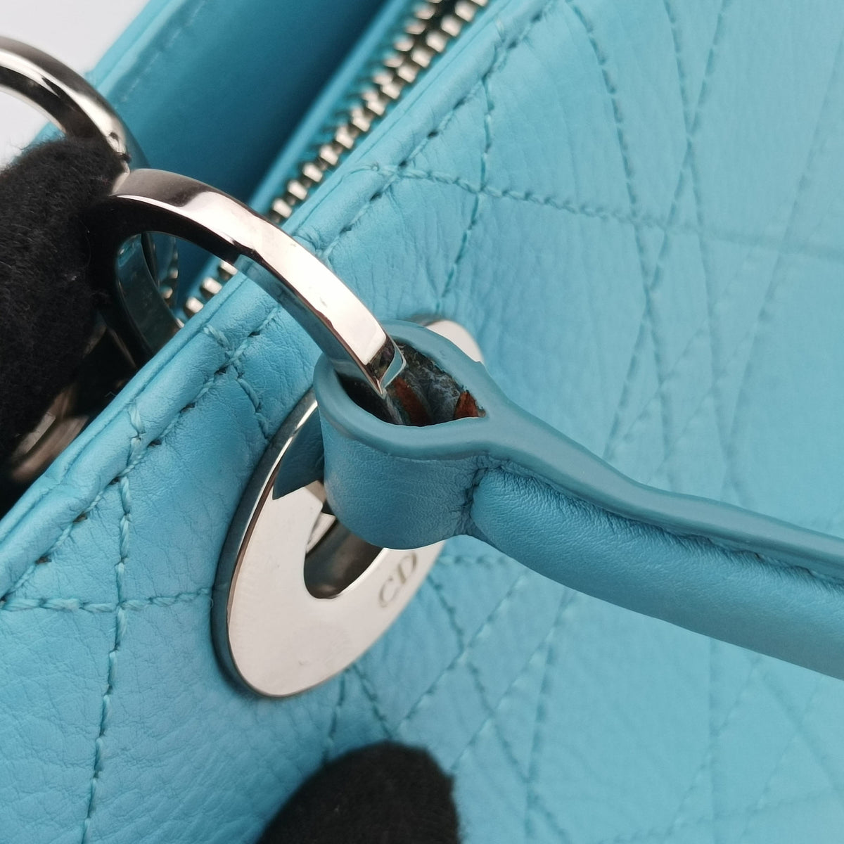 Pre-owned Christian Dior Lady D-Joy Blue leather  shoulderbag | stylenewstar