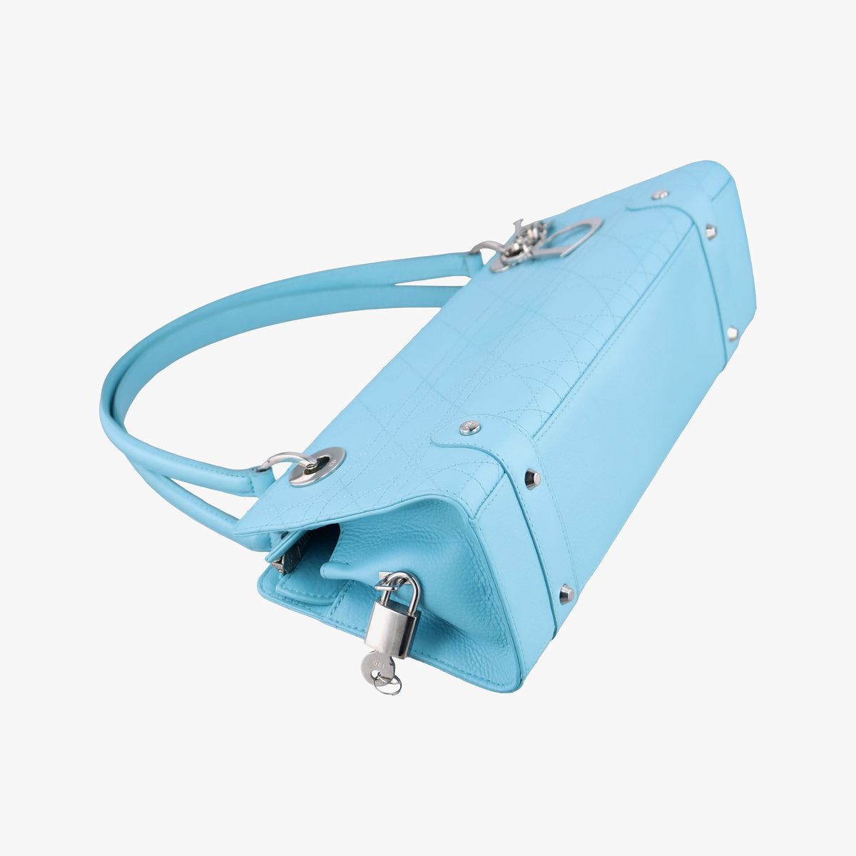 Pre-owned Christian Dior Lady D-Joy Blue leather  shoulderbag | stylenewstar