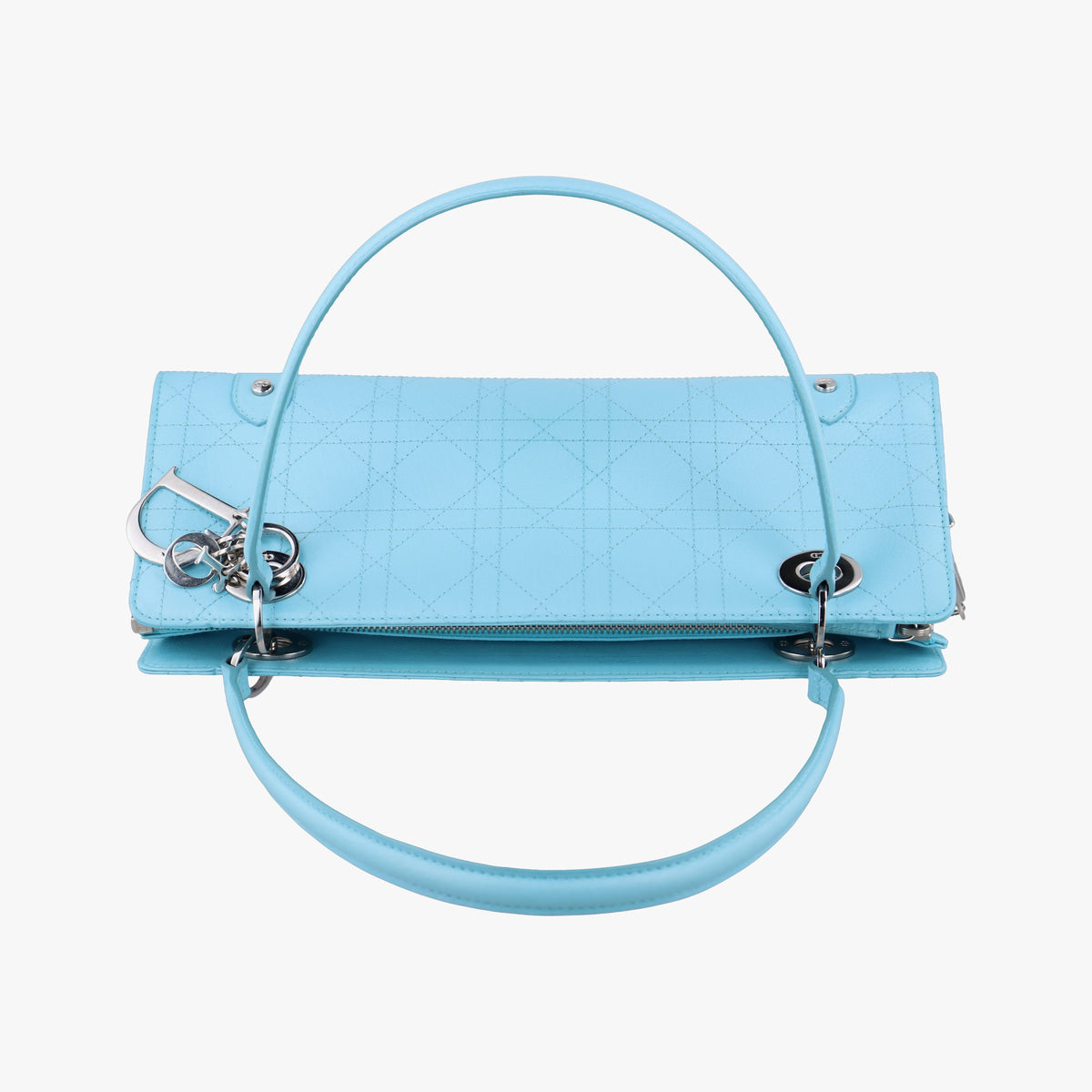 Pre-owned Christian Dior Lady D-Joy Blue leather  shoulderbag | stylenewstar