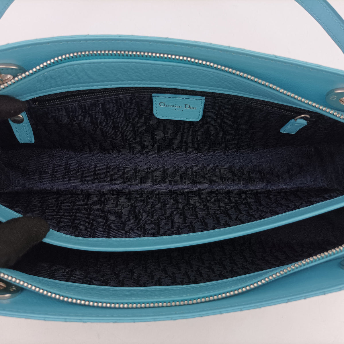 Pre-owned Christian Dior Lady D-Joy Blue leather  shoulderbag | stylenewstar