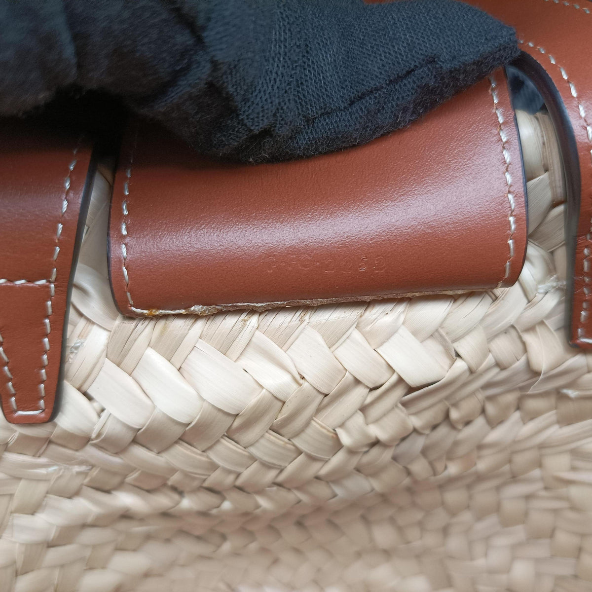 Secondhand Celine Teen Triomphe Pannier Beige×Brown Leather×straw  shoulderbag | stylenewstar