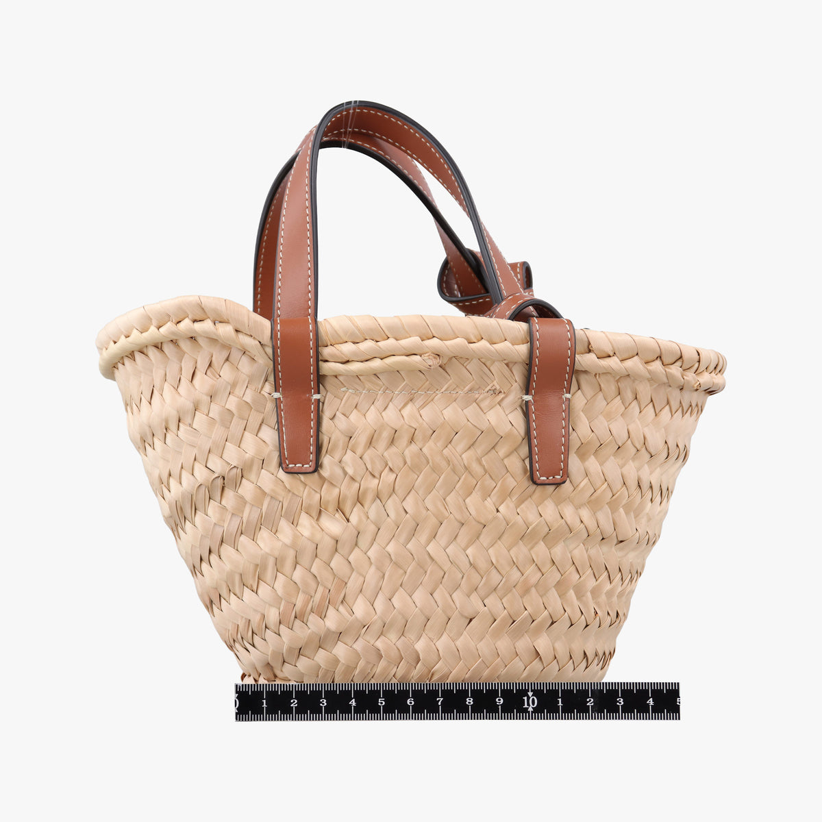 Secondhand Celine Teen Triomphe Pannier Beige×Brown Leather×straw  shoulderbag | stylenewstar