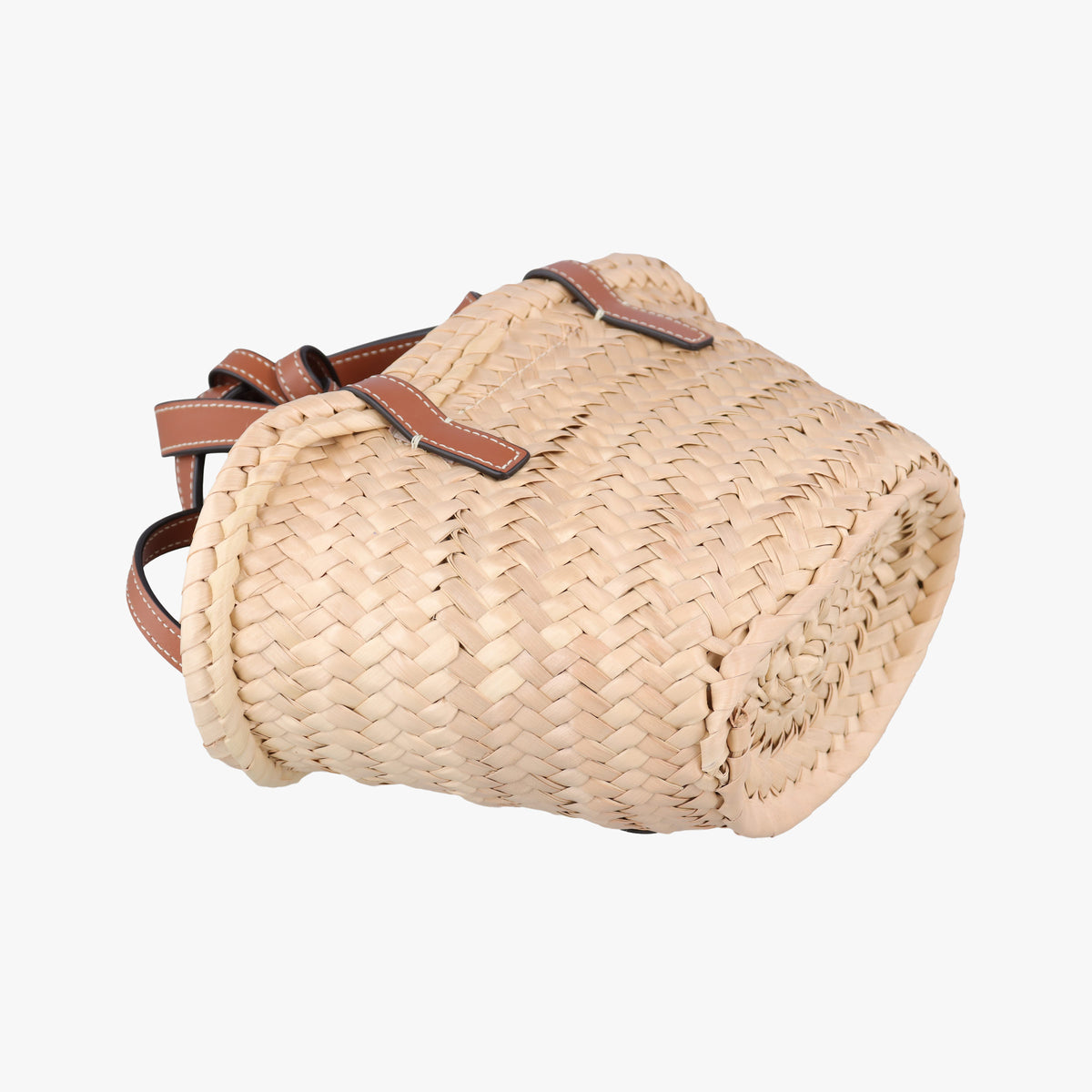 Secondhand Celine Teen Triomphe Pannier Beige×Brown Leather×straw  shoulderbag | stylenewstar