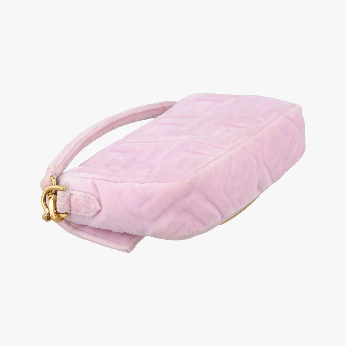 Secondhand Fendi BAGUETTE Pink velour 8BS017 shoulderbag | stylenewstar