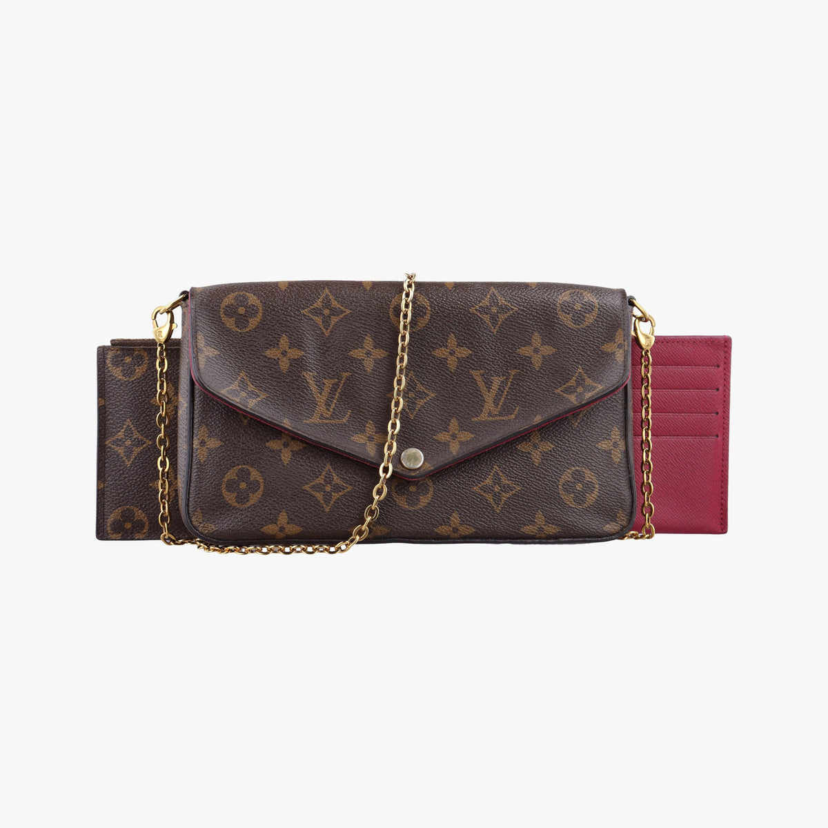 Pre-owned Louis Vuitton Pochette Felicie Brown Monogram Canvas M61276 shoulderbag | stylenewstar