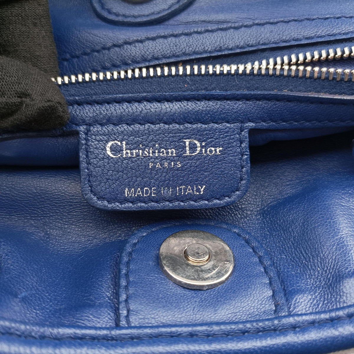 Vintage Christian Dior Soft Lady Dior Blue lambskin  handbag | stylenewstar