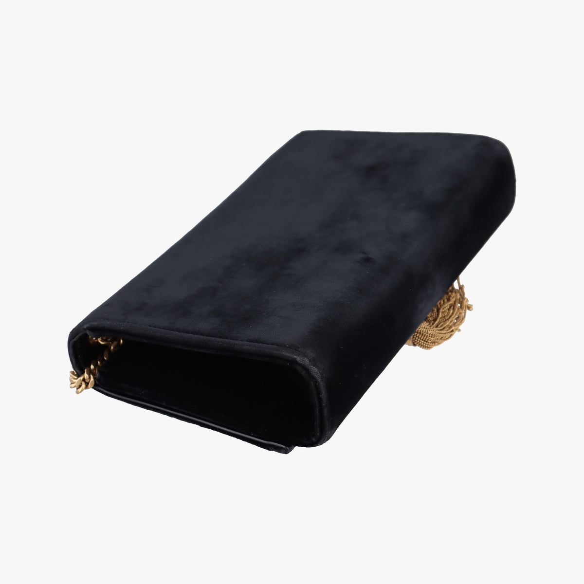 Pre-owned Yves Saint Laurent KATE Black velour 354119 shoulderbag | stylenewstar