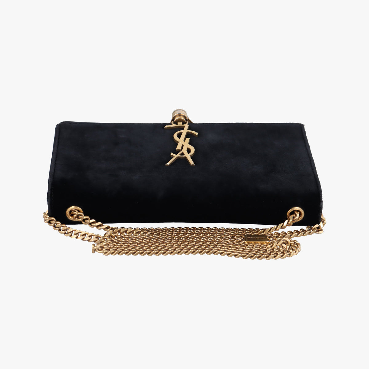 Pre-owned Yves Saint Laurent KATE Black velour 354119 shoulderbag | stylenewstar