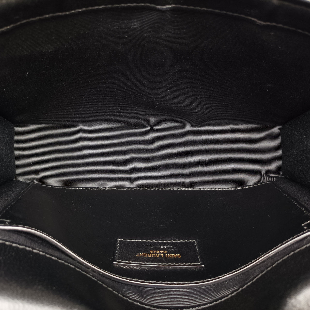 Pre-owned Yves Saint Laurent KATE Black velour 354119 shoulderbag | stylenewstar
