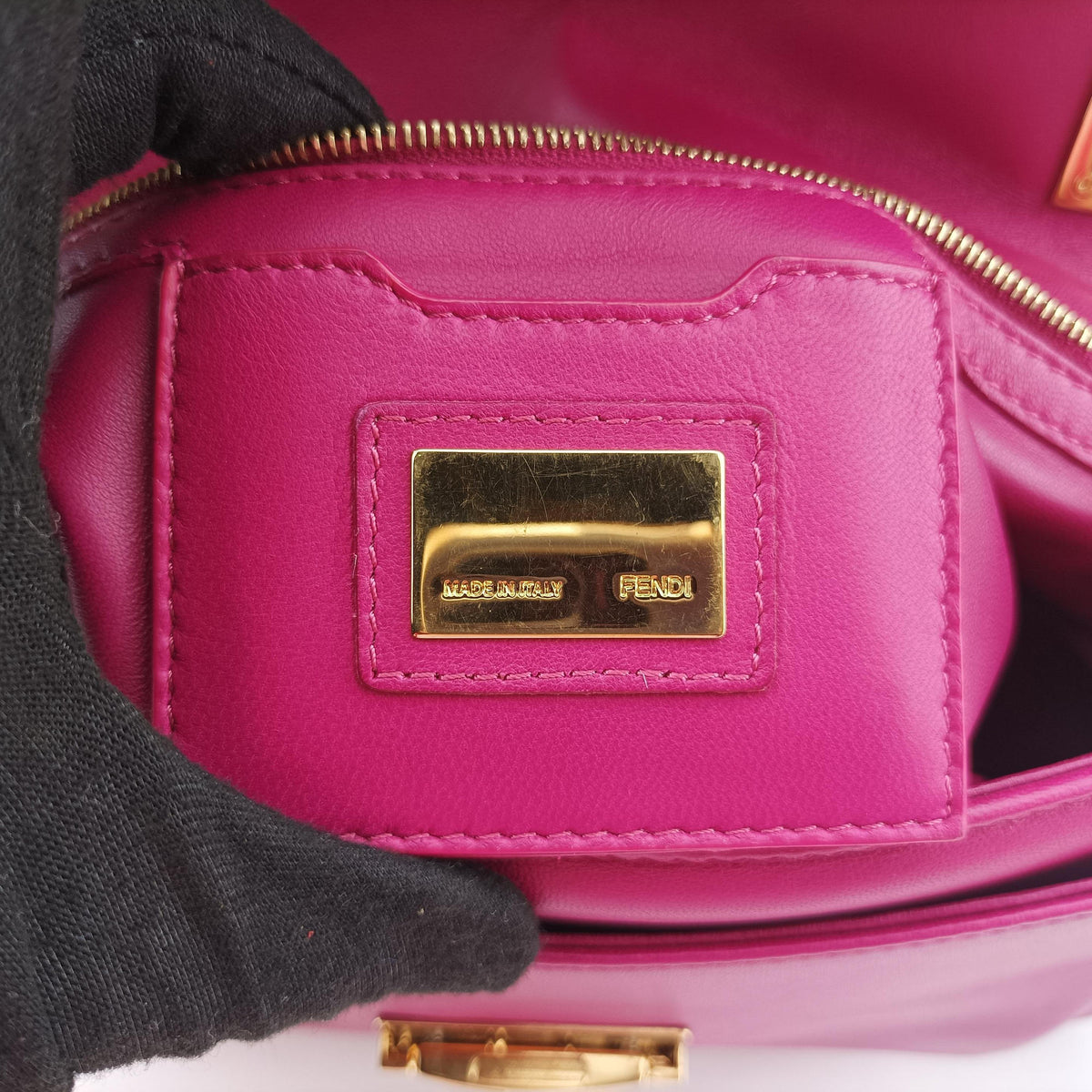 Pre-owned Fendi Be Baguette Rose Leather 8BR677 shoulderbag | stylenewstar