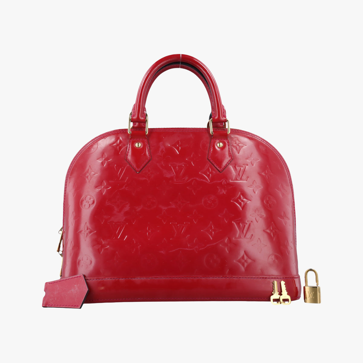 Pre-owned Louis Vuitton Alma PM pomme d'amour Vernis M90096 handbag | stylenewstar