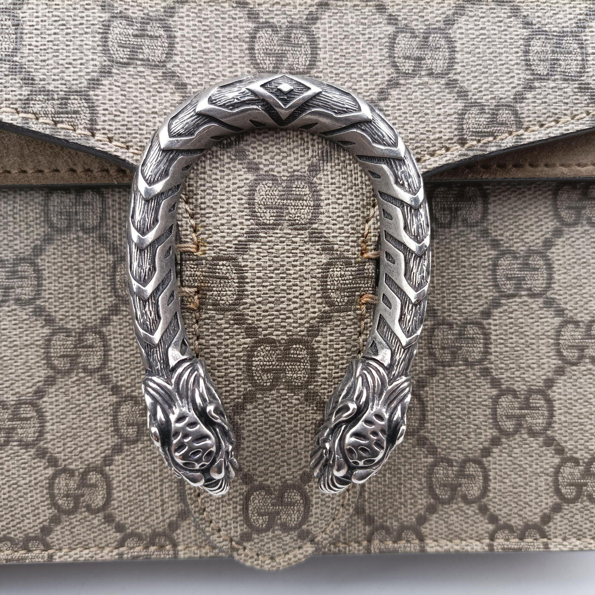 Pre-owned Gucci Dionysus Beige×Brown PVC coated canvas × suede 400249 shoulderbag | stylenewstar